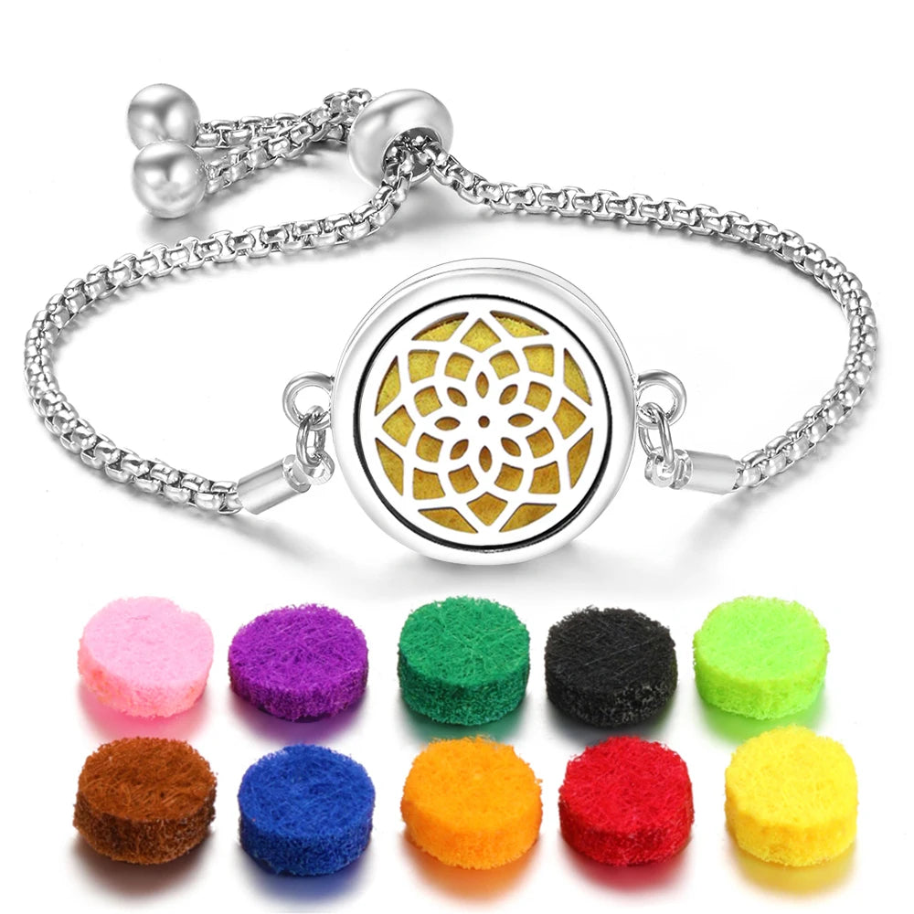 Flower of Life Aromatherapy Diffuser Bracelet for Essential Oils