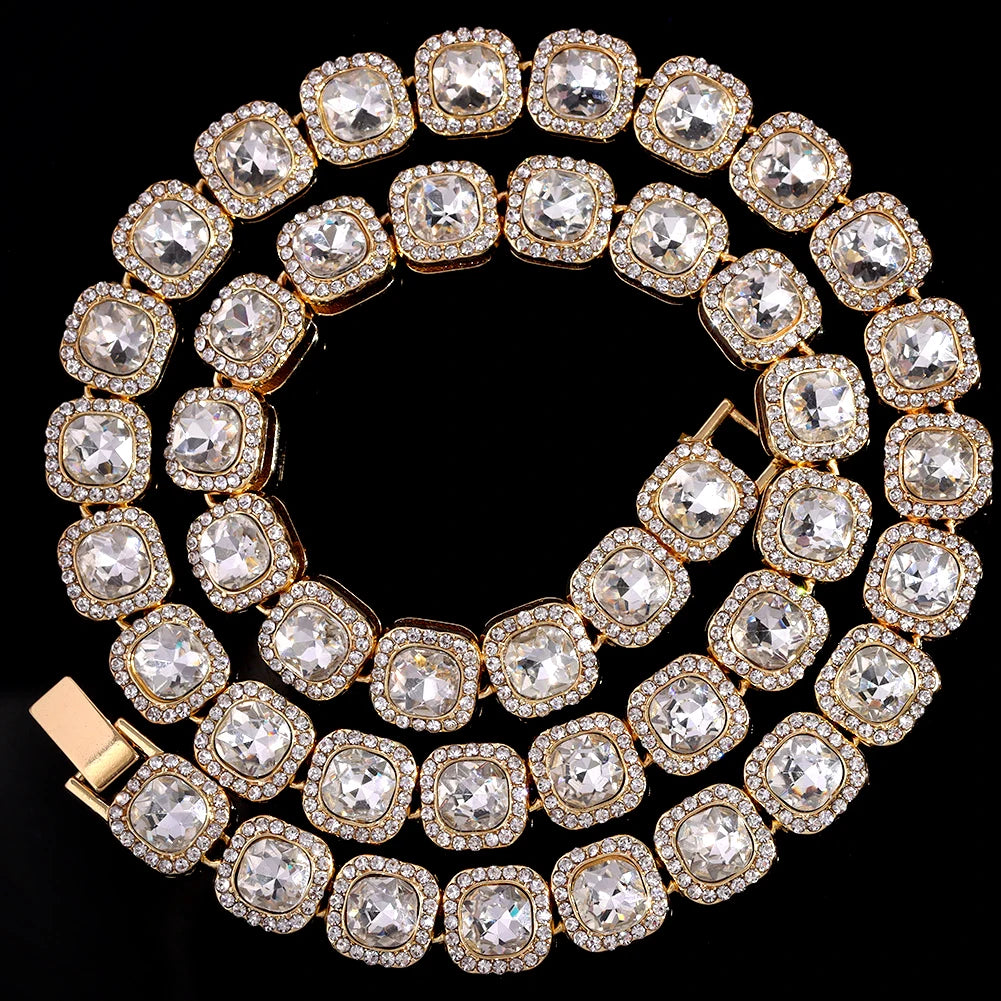Hip Hop Iced Out Cuban Link Chain Necklace – Gold & Silver Men’s Gift