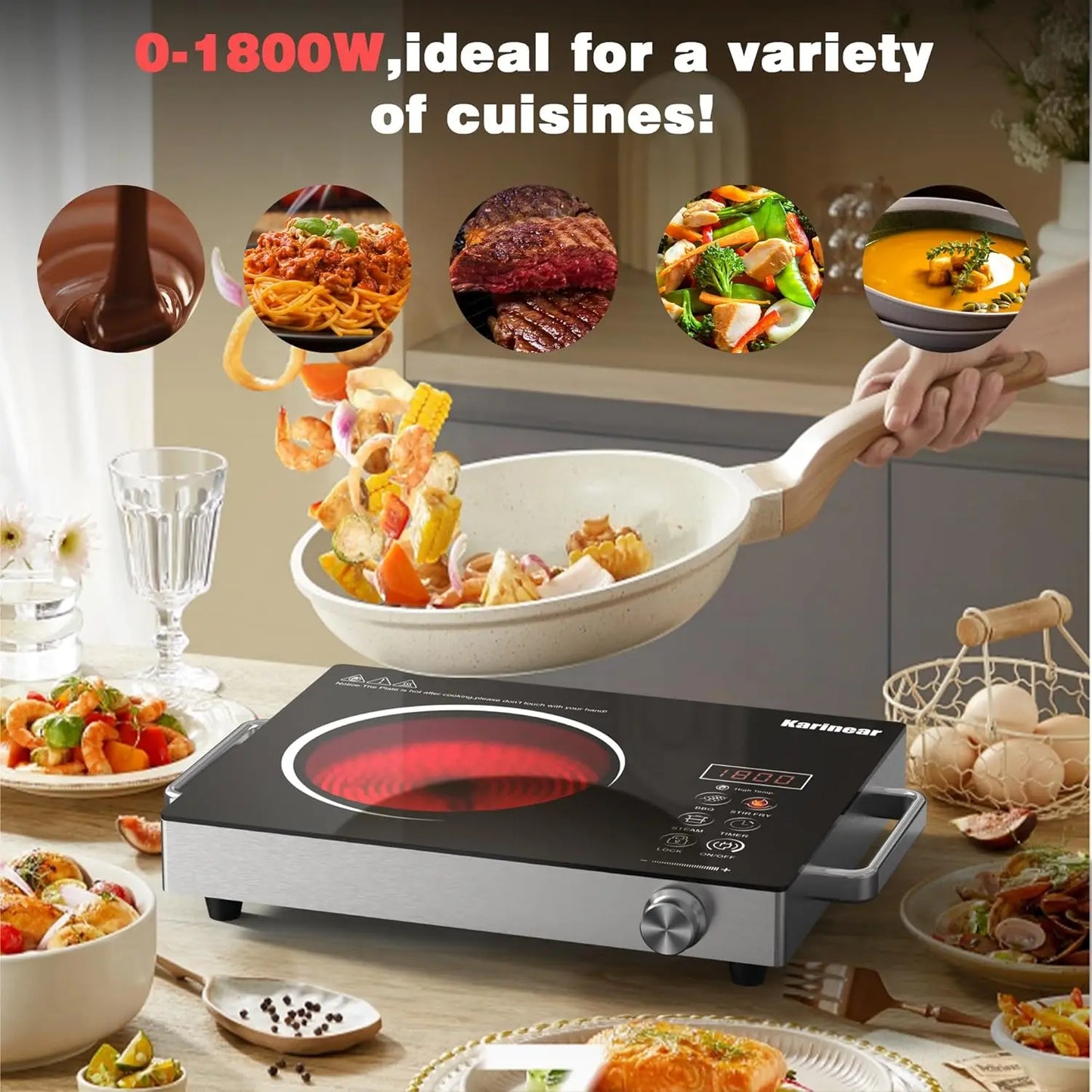 Karinear 1 Zone Ceramic Hob - Portable