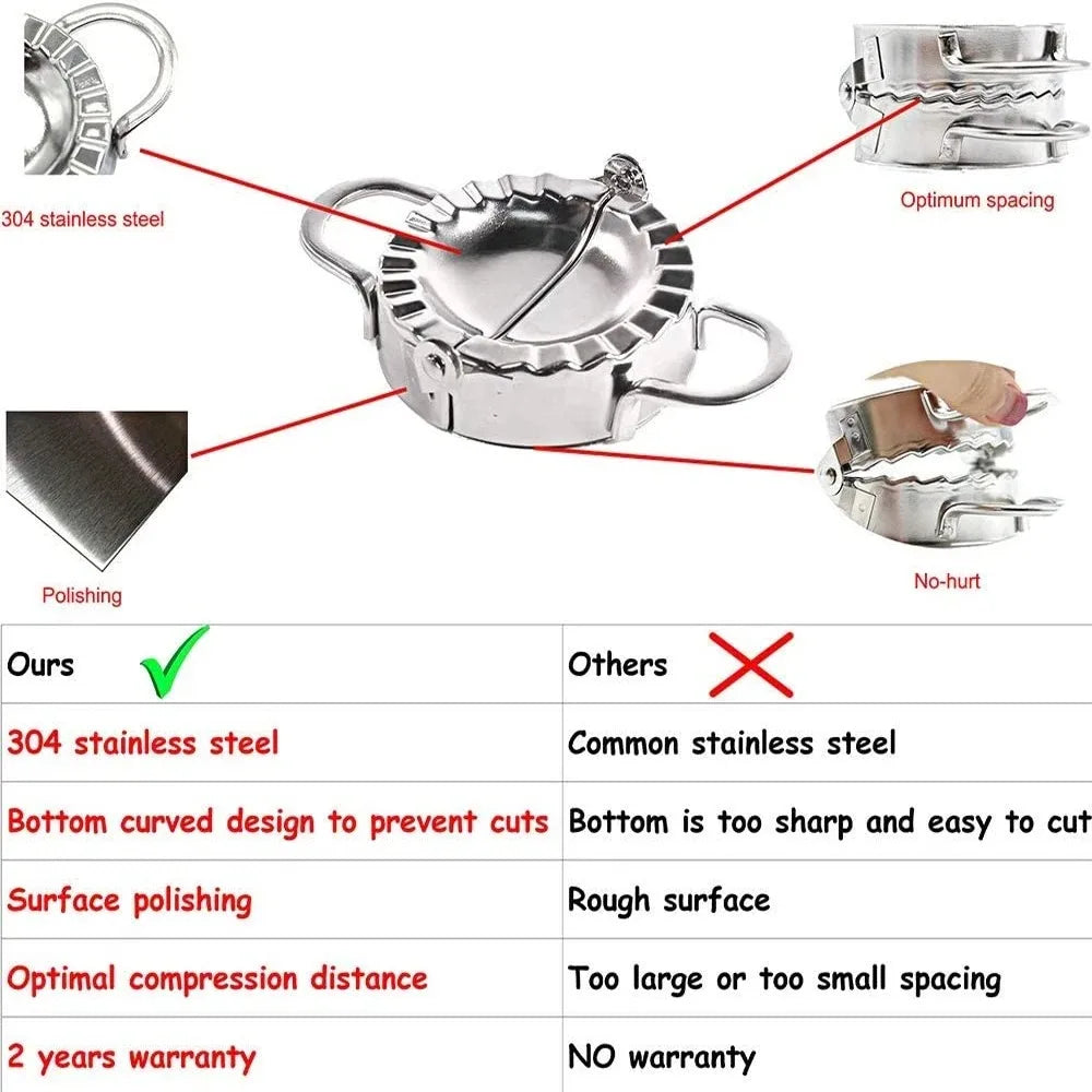 Stainless Steel Dumpling Maker Press for Ravioli, Pie, and Pastry