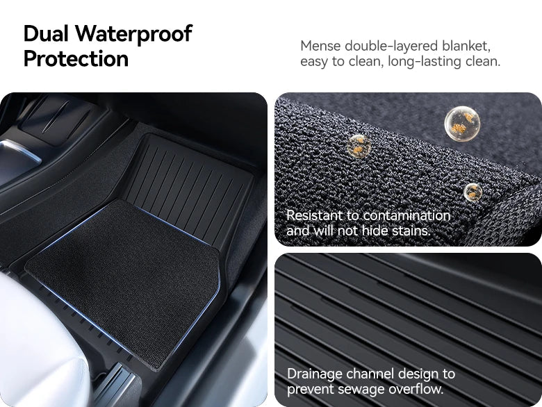 2025 Model Y Floor Mat Set – Waterproof TPE Trunk & Liner Mats