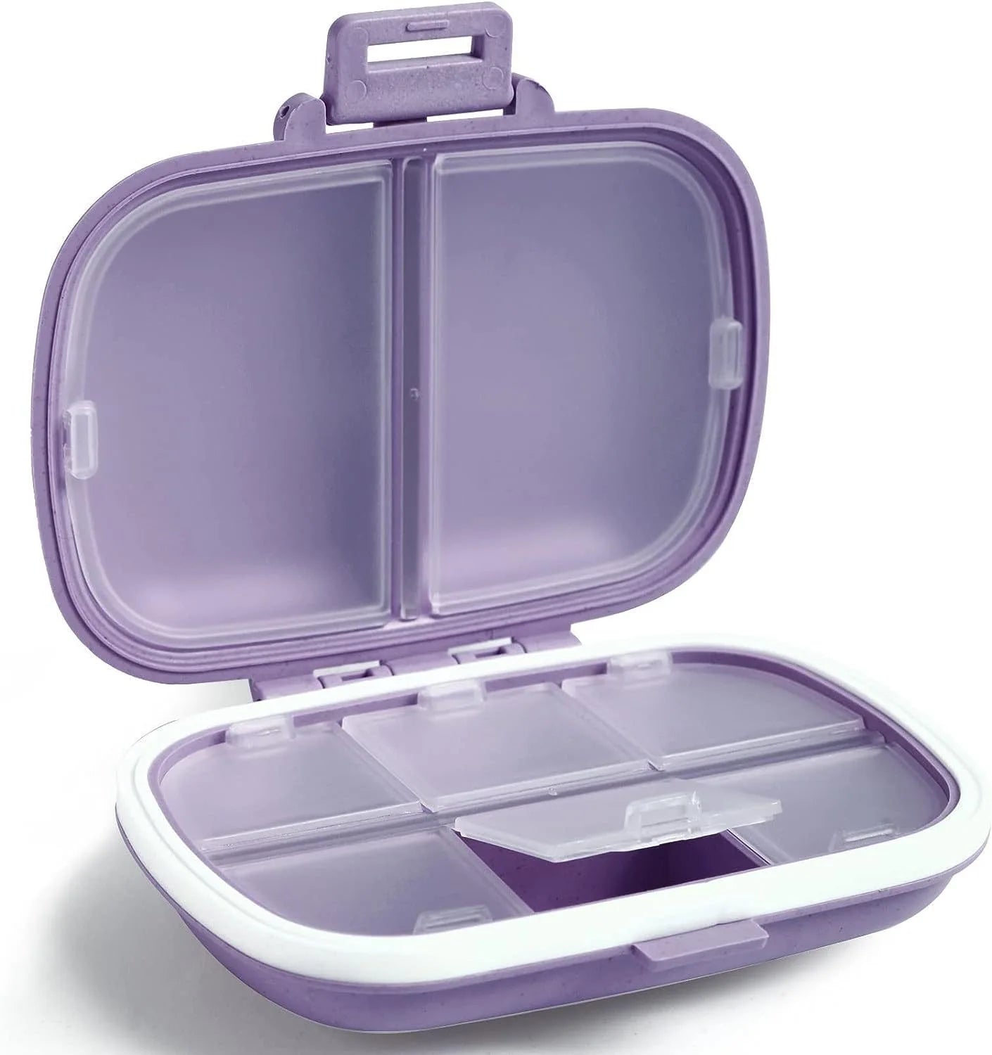 8-Grid Pill Organizer Box – Travel Medicine Storage with Seal Ring