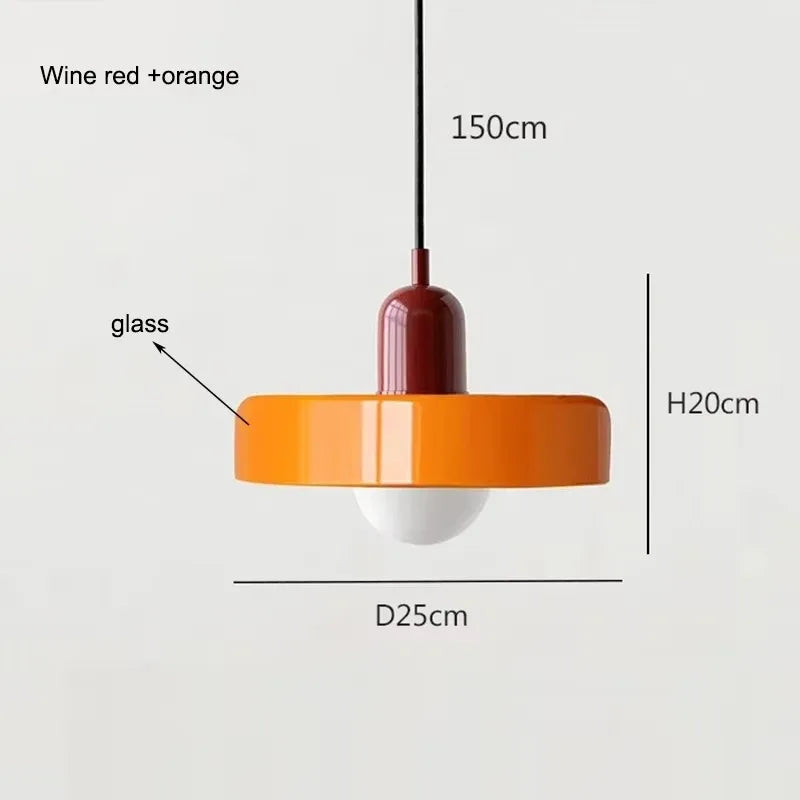 Nordic Retro Glass Pendant Lamp – E27 LED Indoor Chandelier