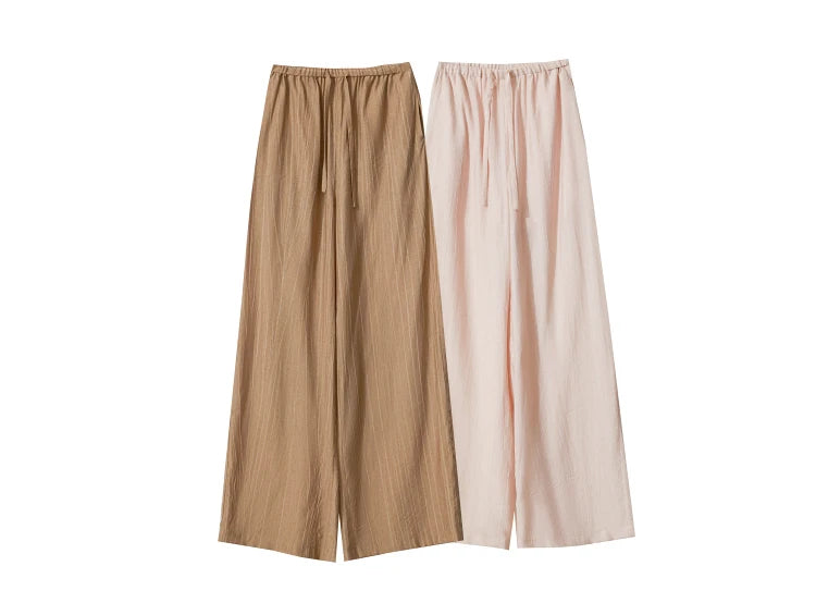 Women’s Casual Shirt & Wide Leg Pants – Spring Basic Separate Set