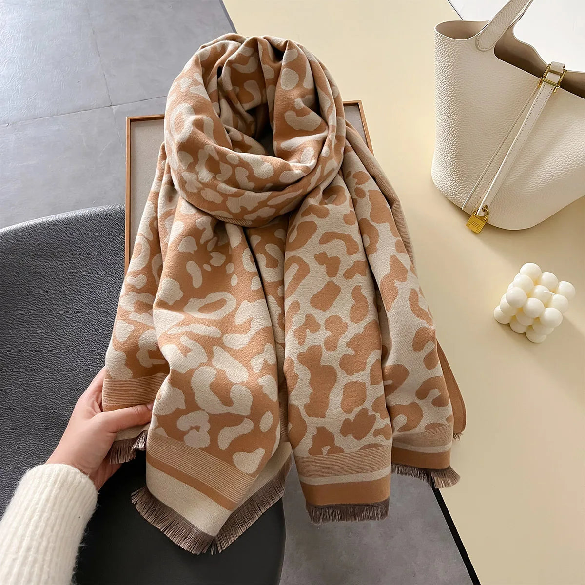 Luxury Winter Cashmere Scarf – Thick Blanket Shawl for Women