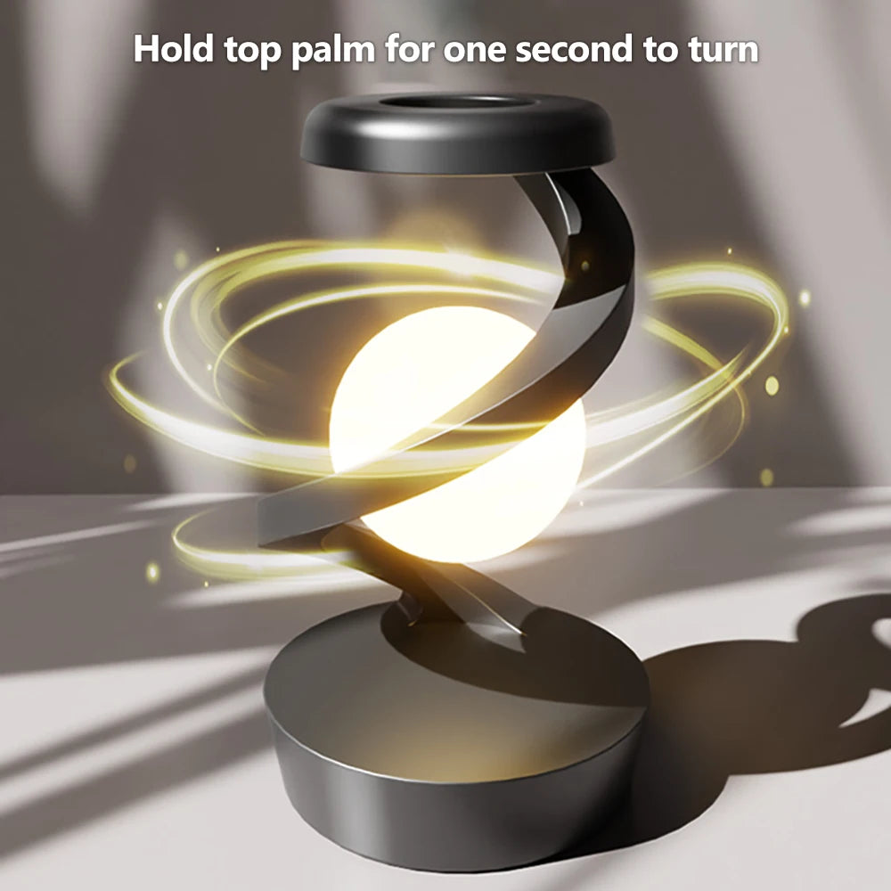 LED 360° Levitating Night Light – Wireless Charging Desk Lamp