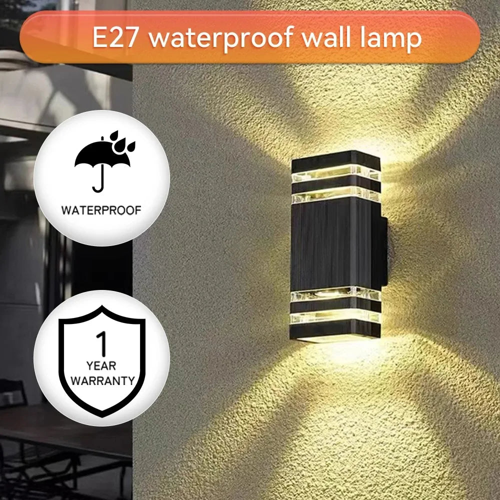 Outdoor Waterproof Street Wall Light – LED E27 Bulb Fixture