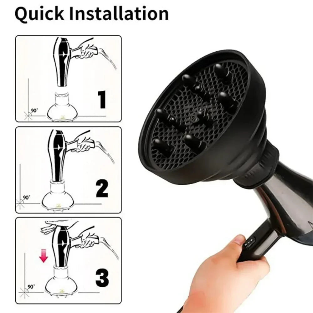 Silicone Hair Diffuser – Universal Curl Dryer Attachment for Styling