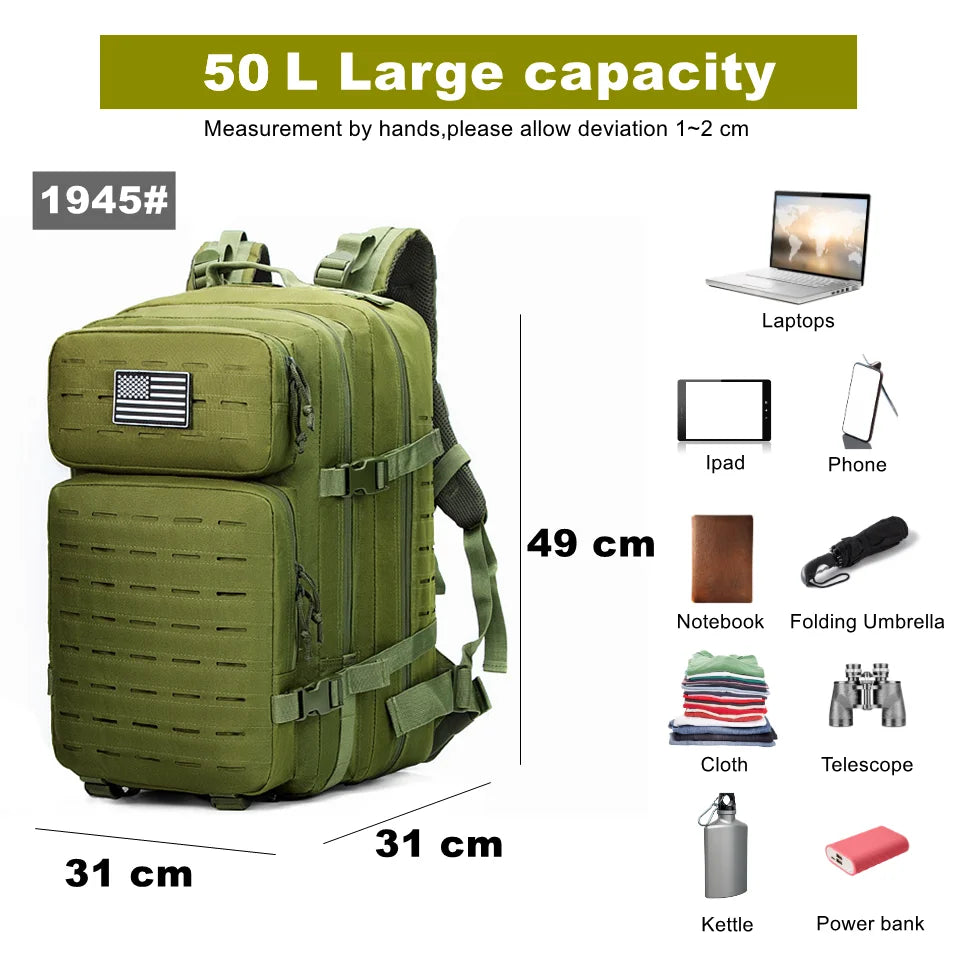Tactical Backpack – Small Gym, Travel & Hiking Bag with Molle System