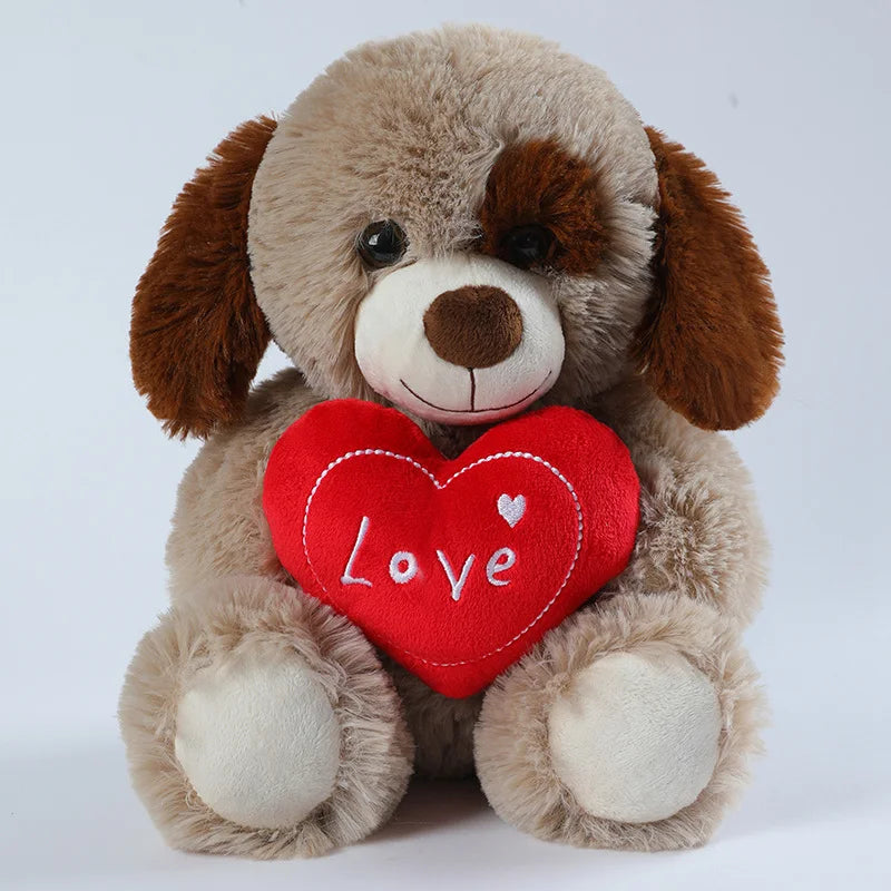 25CM Heart Bear & Dog Plush Toy – Valentine’s Gift