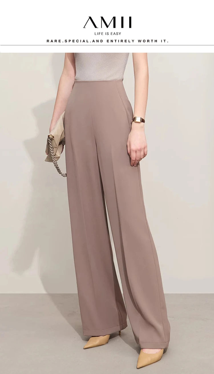 Women’s Wide-Legged Casual Pants – Summer Straight Full-Length Trousers