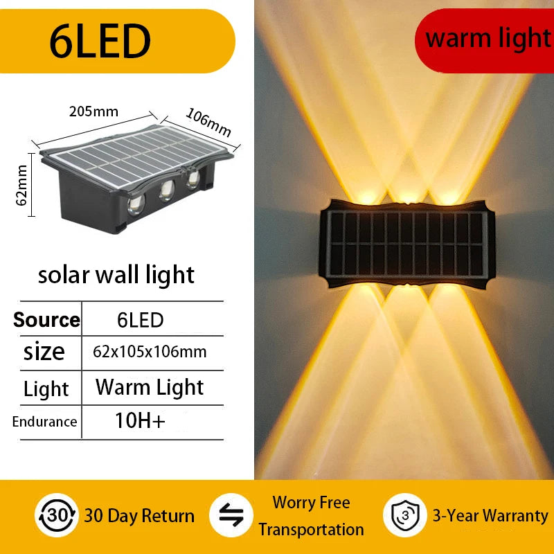 Solar LED Outdoor Wall Light – Waterproof Up & Down Lamp