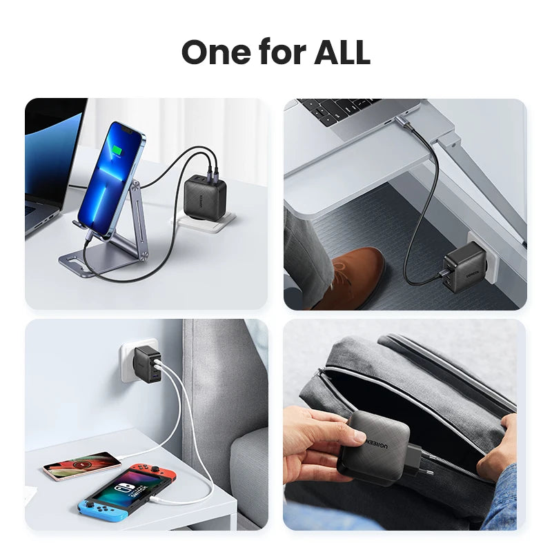 65W GaN USB-C Charger – Quick Charge 4.0 PD Fast Charger for Phones & Laptops