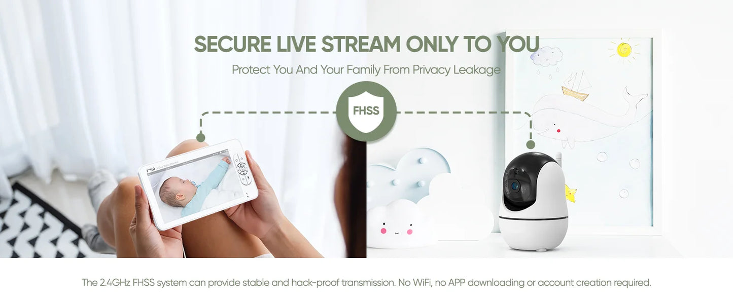 7" 1080P HD Split Screen Baby Monitor – Dual Cameras & Remote Control