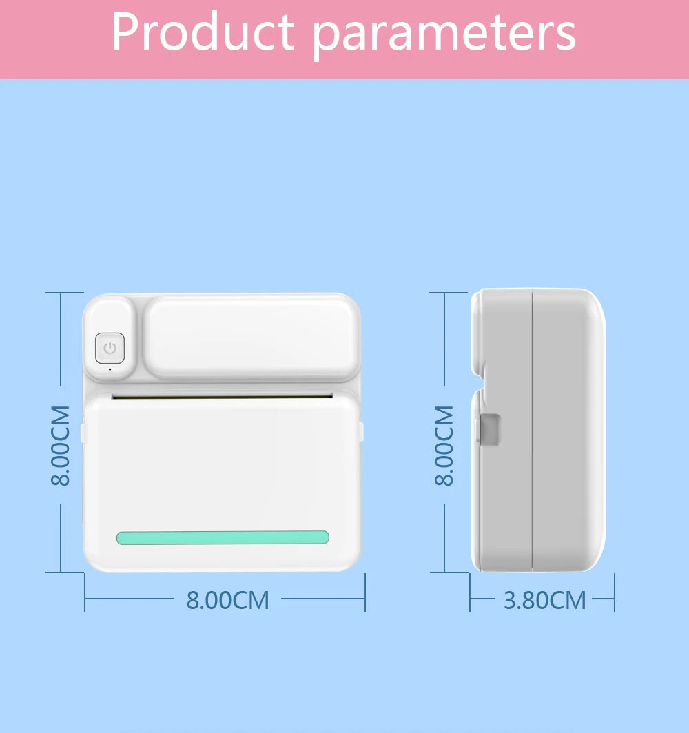 Mini Bluetooth Label Printer – Portable Error Note Photo Printer