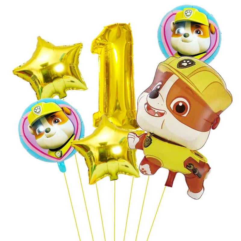 6pcs Paw Patrol Foil Balloons – Kids Birthday Party Decorations
