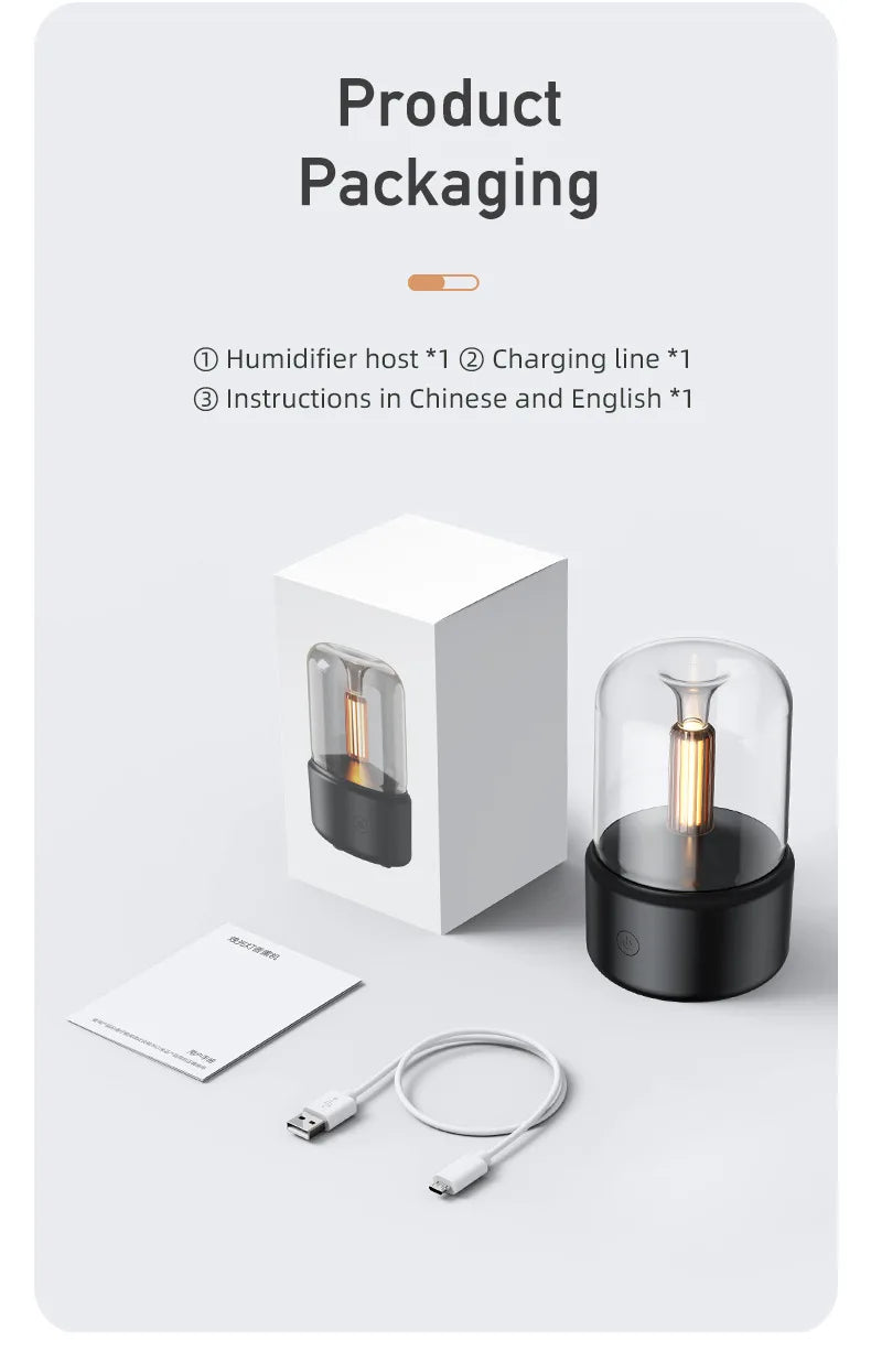 Mini USB Aroma Diffuser – LED Night Light & Desktop Humidifier