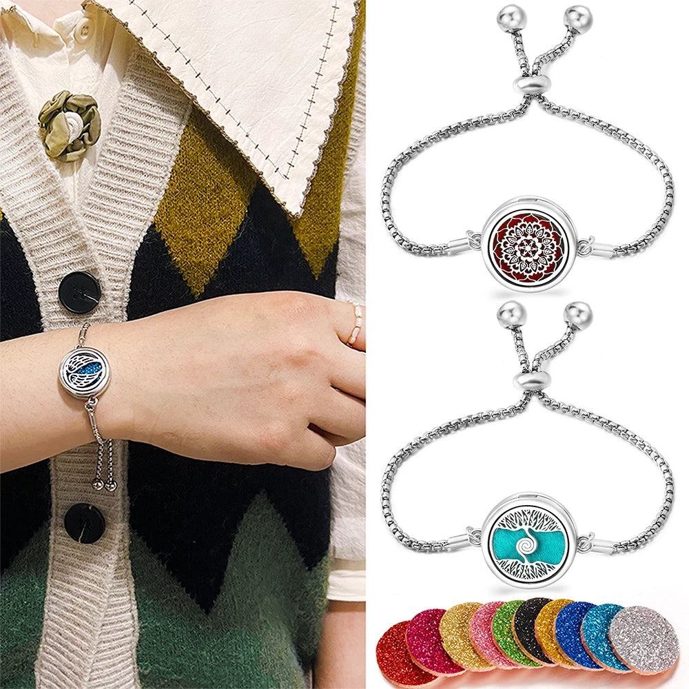 Flower of Life Aromatherapy Diffuser Bracelet for Essential Oils