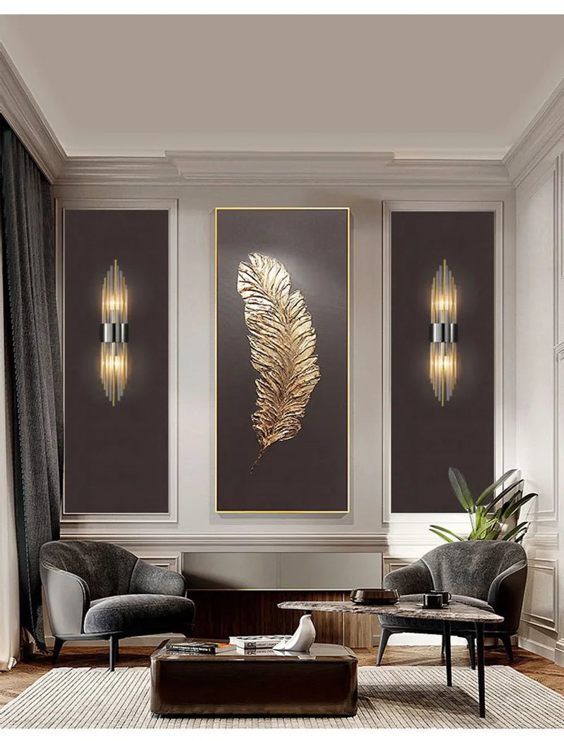 Luxury LED Wall Lamp - Modern Gold Wall Sconce for Living Room
