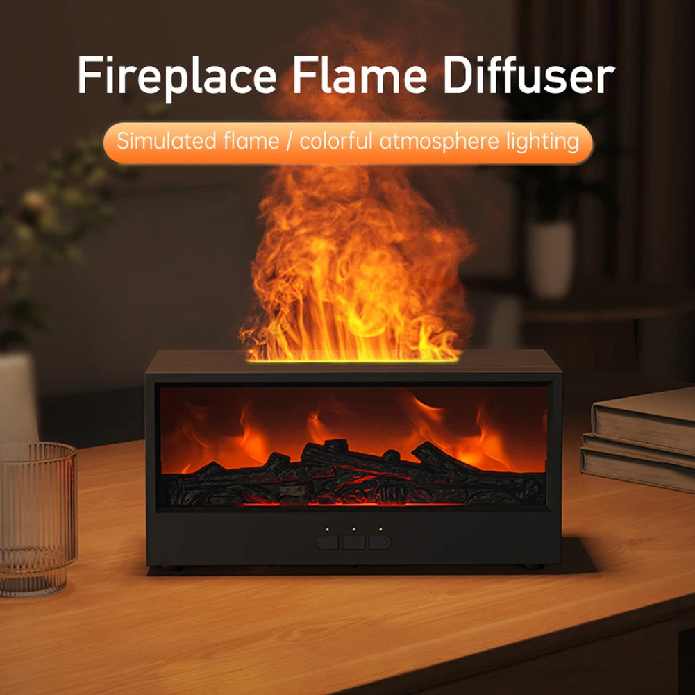 Dynamic Flame Fireplace Air Humidifier & Essential Oil Diffuser