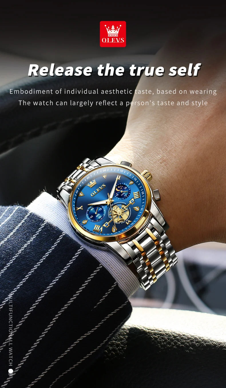 Cartmela 2856 Men’s Quartz Watch – Skeleton Flywheel Chronograph