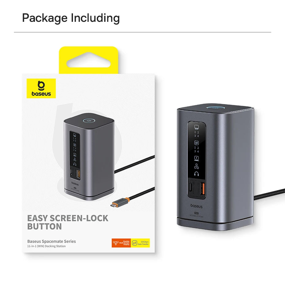 USB-C 11-in-1 Hub – 4K HDMI, DP Triple Display, 100W PD Dock
