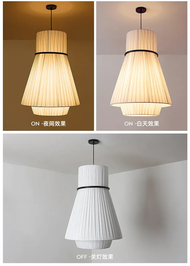 Wabi-Sabi Fabric Pendant Lights – Modern Minimalist Dining Lamps