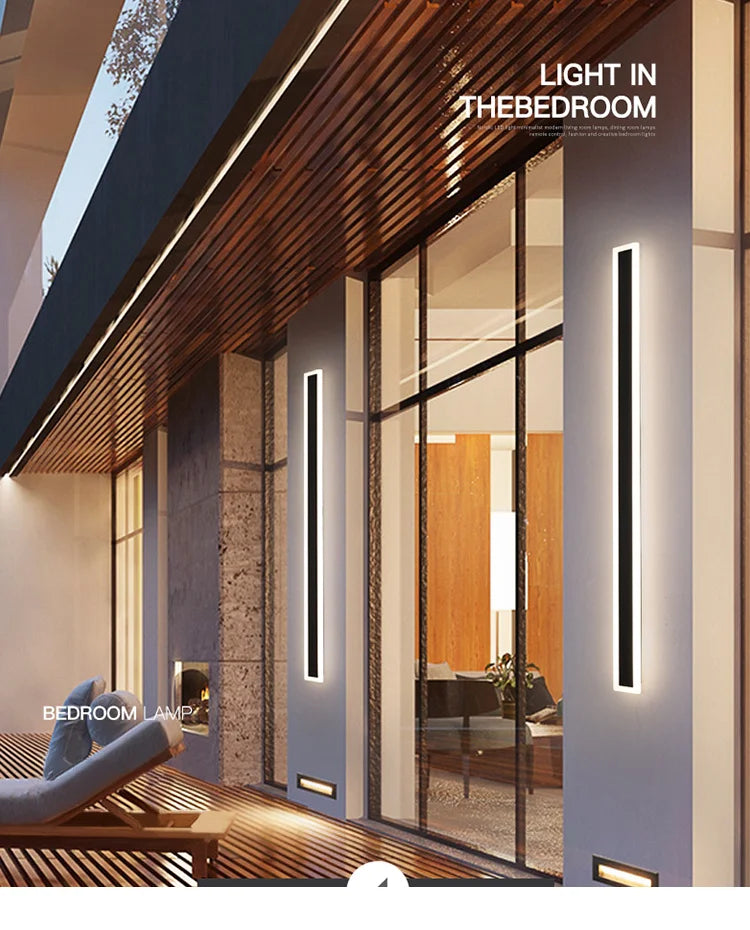 Outdoor Waterproof LED Wall Lights with Remote – Modern Dimmable