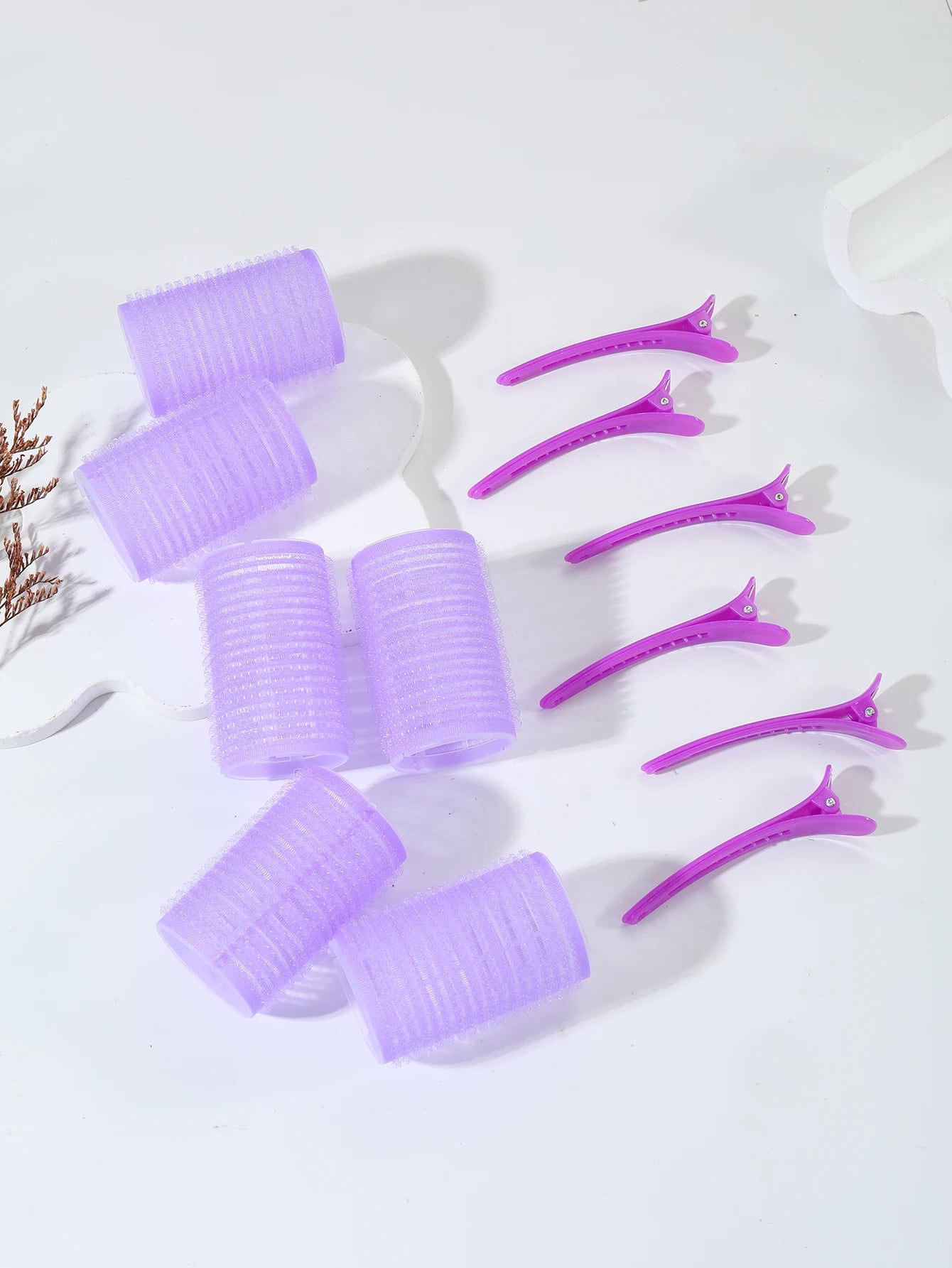 12pcs Self-Adhesive Hair Curlers & Bangs Clips for Styling Wigs