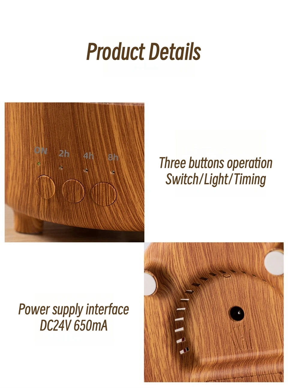Rain Drip Mushroom Humidifier with 7 Color LED Aroma Diffuser
