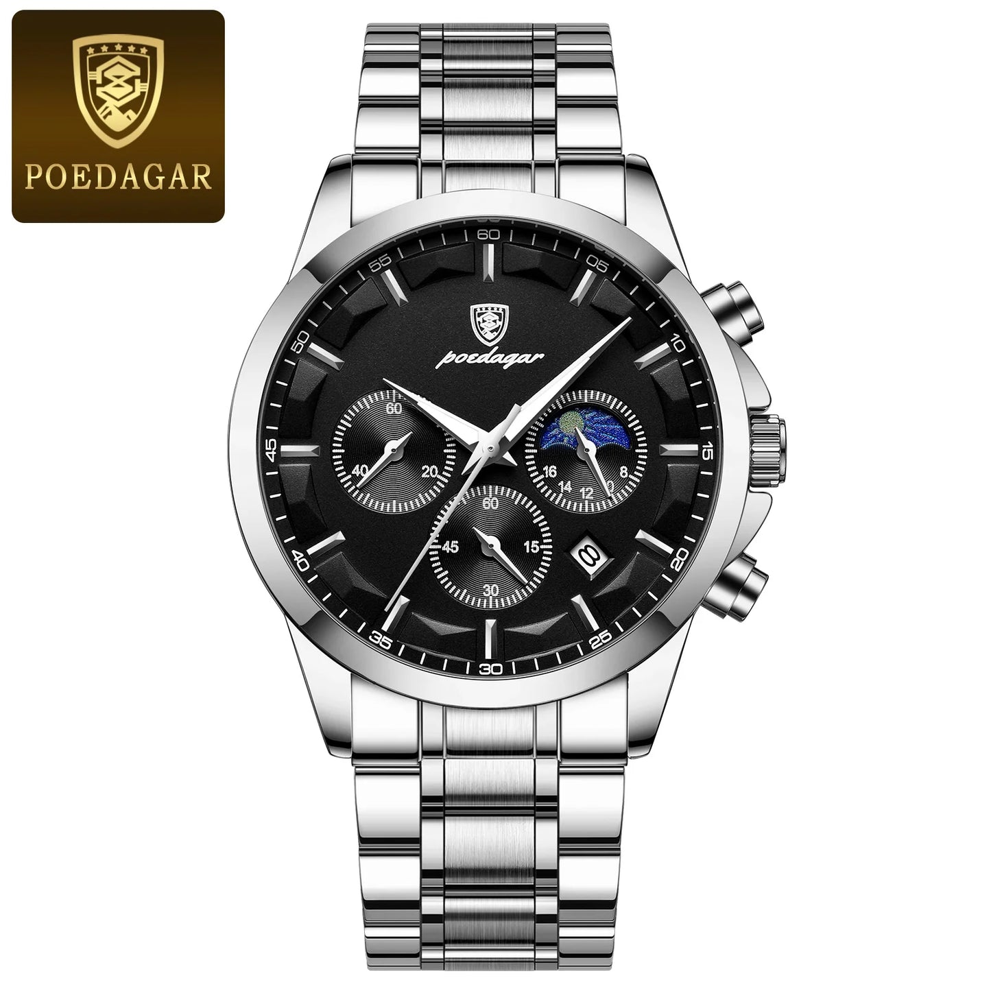 POEDAGAR Men's Luxury Quartz Chronograph Waterproof Watch