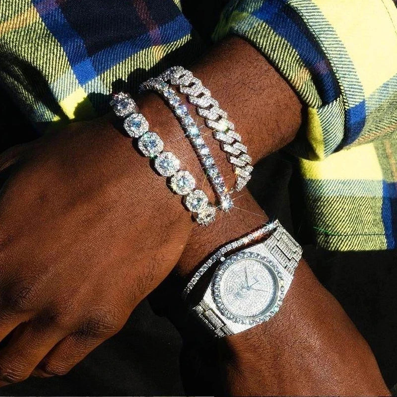 Hip Hop Iced Out Cuban Link Chain Necklace – Gold & Silver Men’s Gift