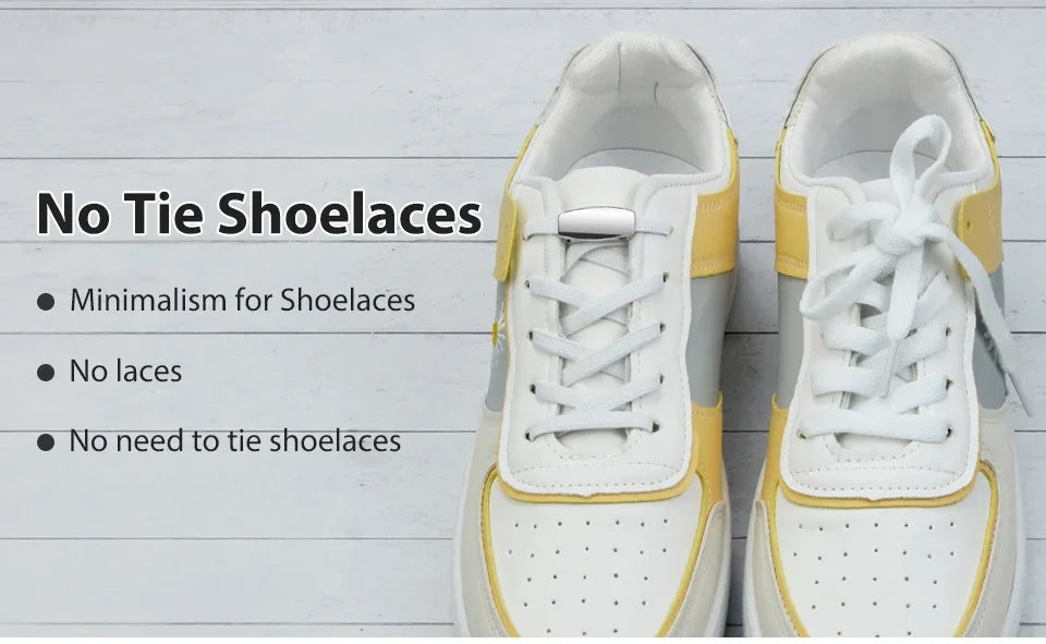 No-Tie Elastic Shoelaces with Metal Lock | Quick Fit for All Shoes