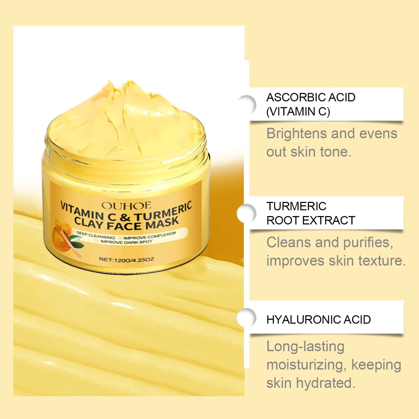 Vitamin C & Turmeric Exfoliating Facial Mask – Deep Pore Cleanser