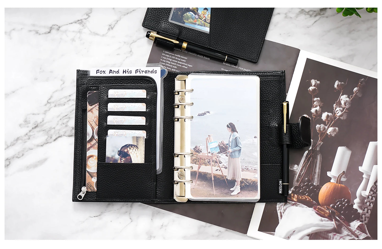 Personal Size Planner – 30mm Rings, Genuine Pebbled Grain Leather