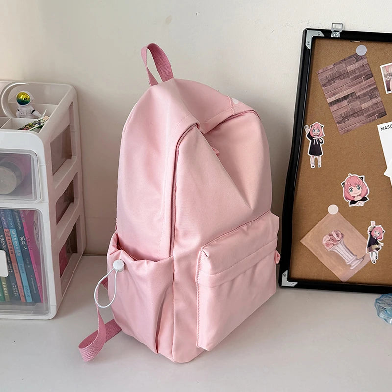 Women’s Waterproof Nylon Backpack – Simple School & Travel Bag
