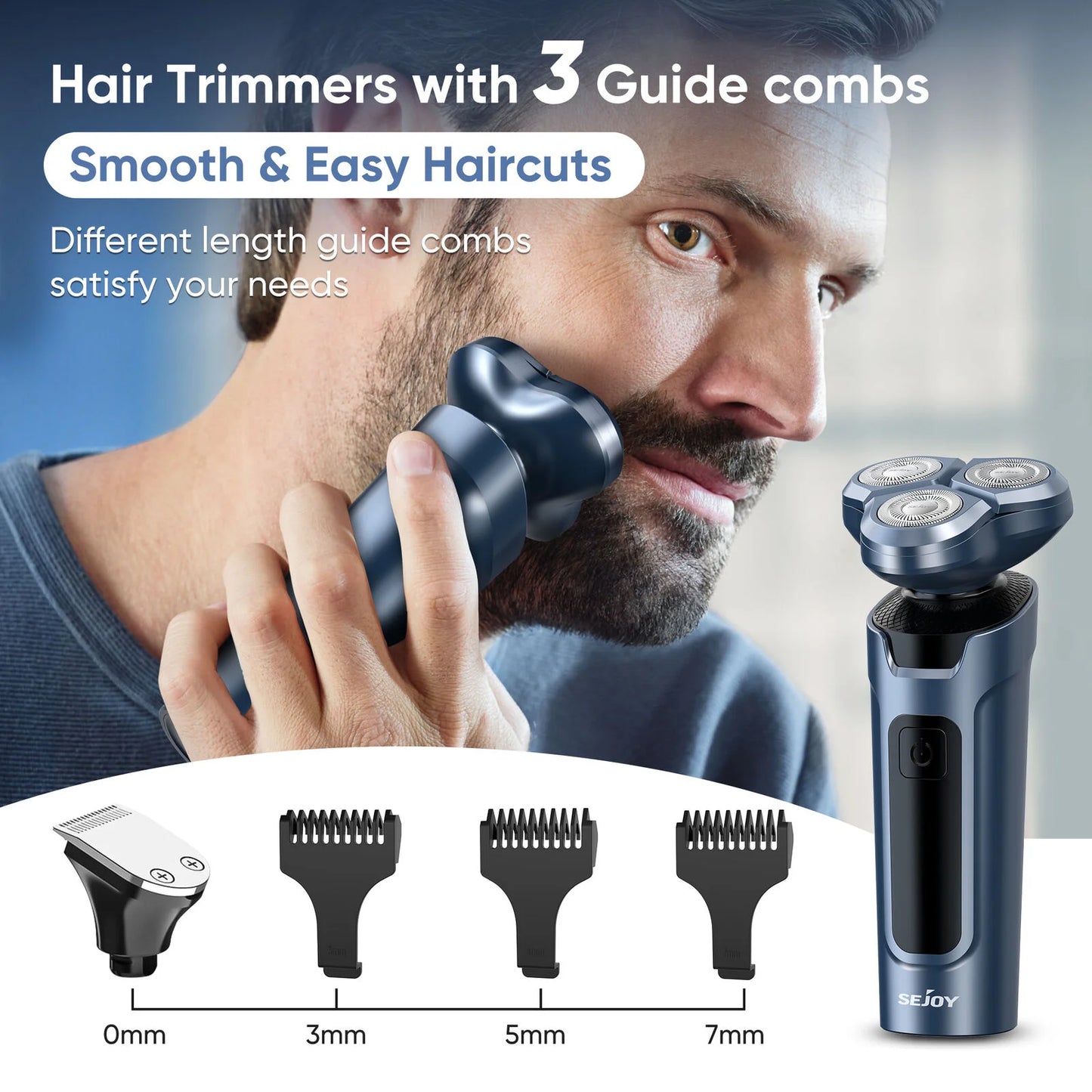 3-in-1 Electric Shaver – Beard, Nose & Razor Trimmer Waterproof