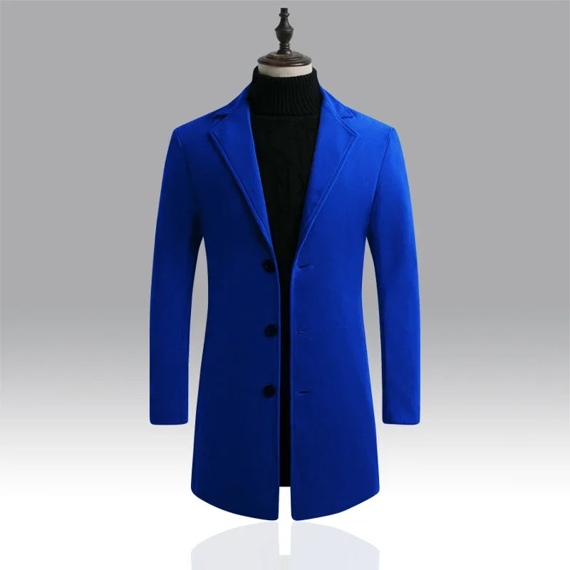 Cartmela 2024 Wool-Blend Long Coat for Men