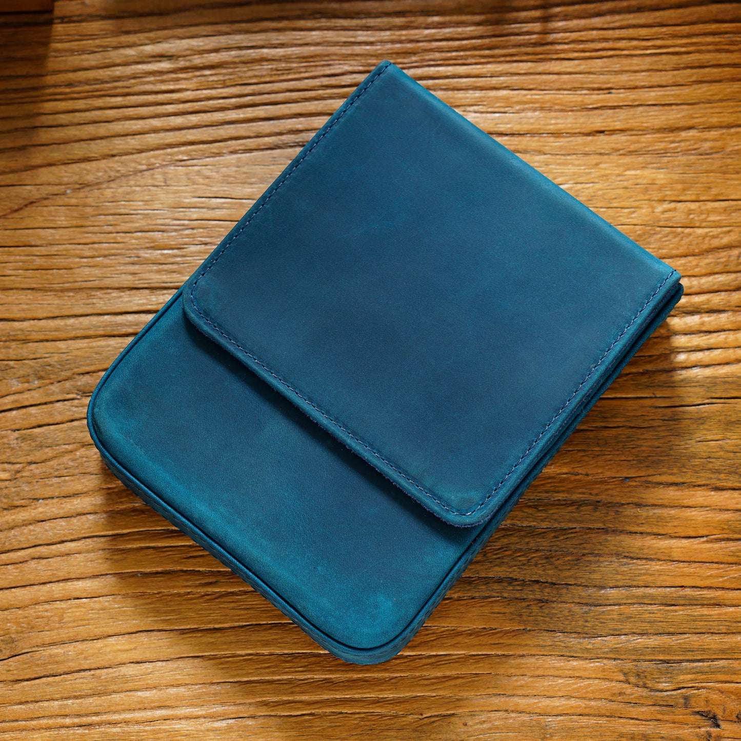 Vintage Genuine Leather Pen Pouch – 6-Slot Removable Tray Case