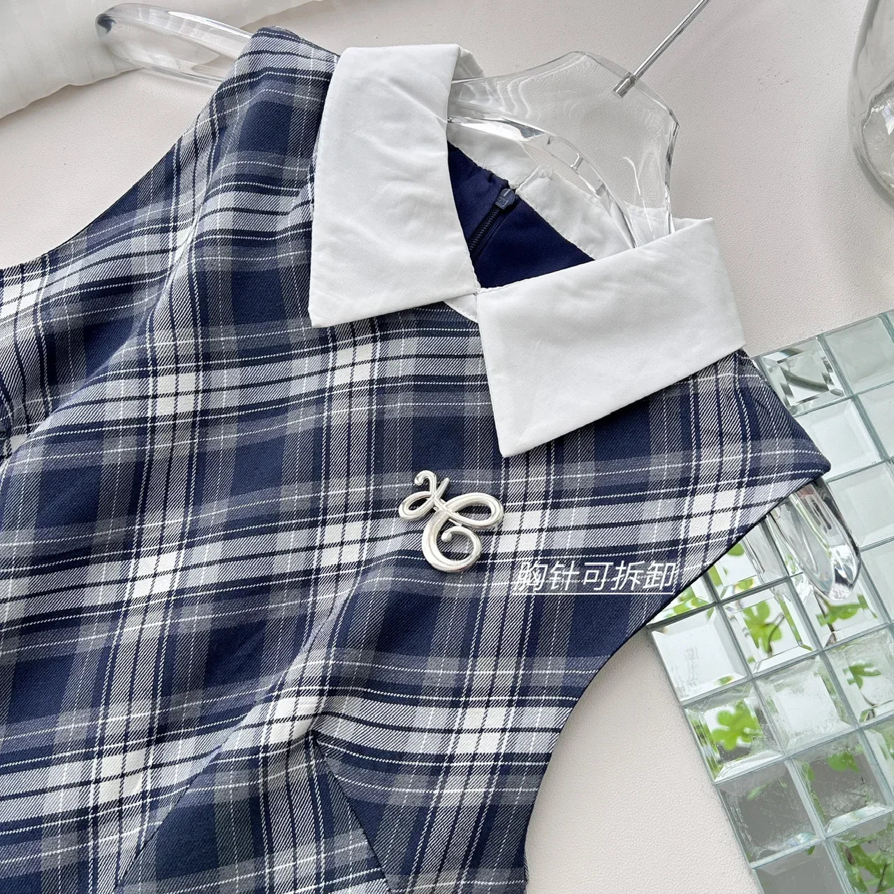 Women’s Summer Sweet Plaid Sleeveless Dress – Elegant Sexy Lace Dress