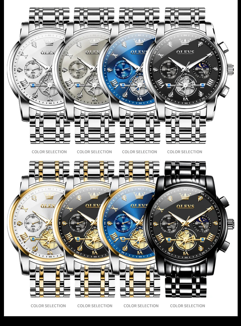 Cartmela 2856 Men’s Quartz Watch – Skeleton Flywheel Chronograph