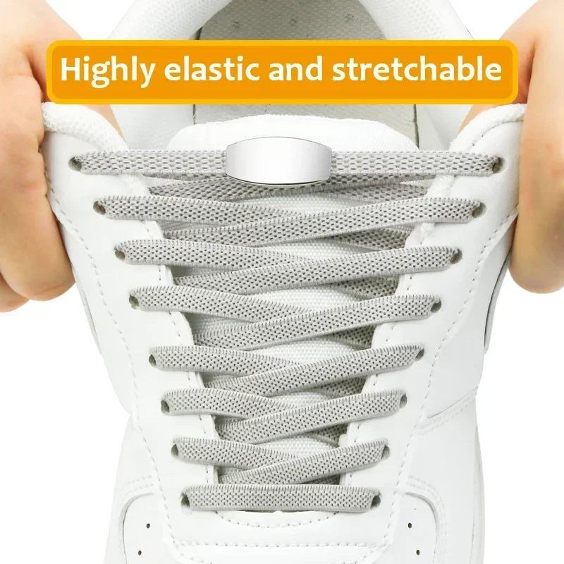 No-Tie Elastic Shoelaces with Metal Lock | Quick Fit for All Shoes
