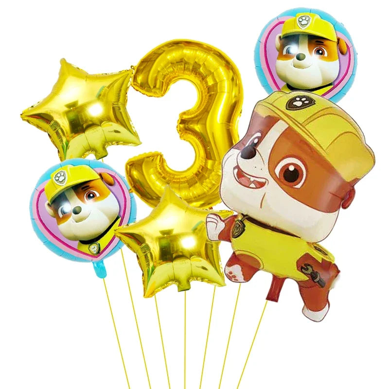 6pcs Paw Patrol Foil Balloons – Kids Birthday Party Decorations