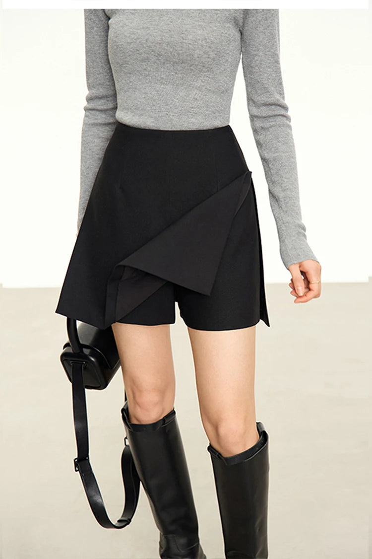 Women’s High Waist A-Line Shorts Skirt – Casual Autumn Fashion
