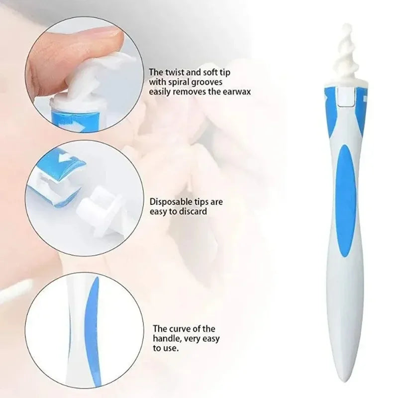 Soft Silicone Ear Wax Remover Tool with 16 Replacement Tips