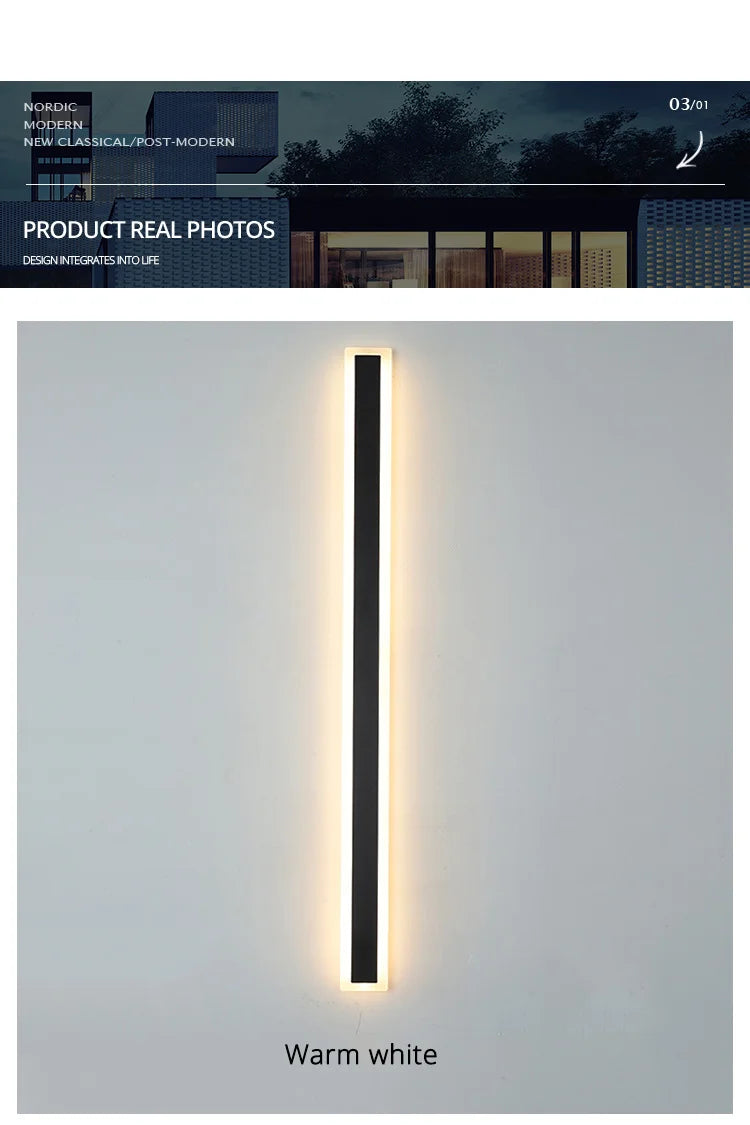 Outdoor Waterproof LED Wall Lights with Remote – Modern Dimmable