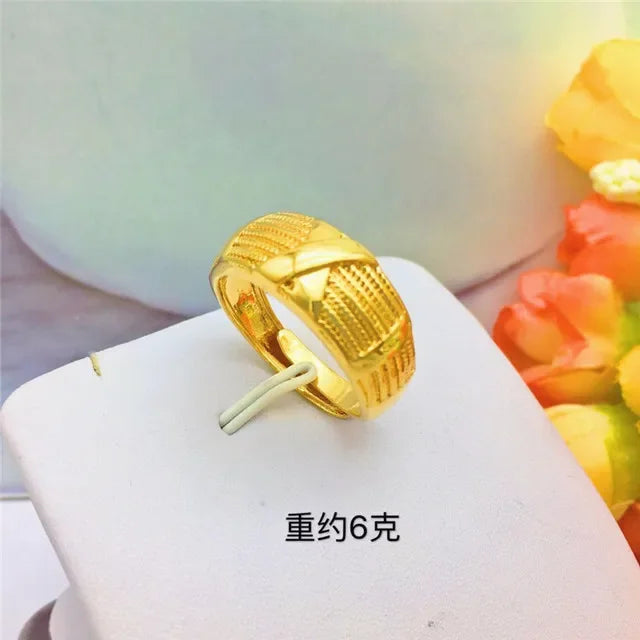 Gold Color Opening Rings for Couples – Dragon & Phoenix Design