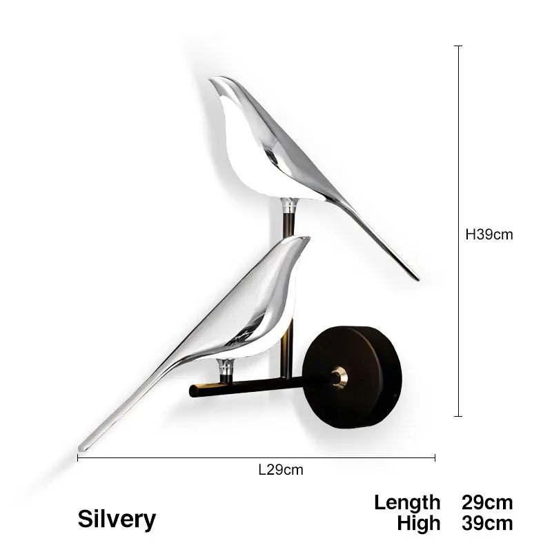 Magpie Bird LED Wall Lamp – 360° Rotating Bedside Light