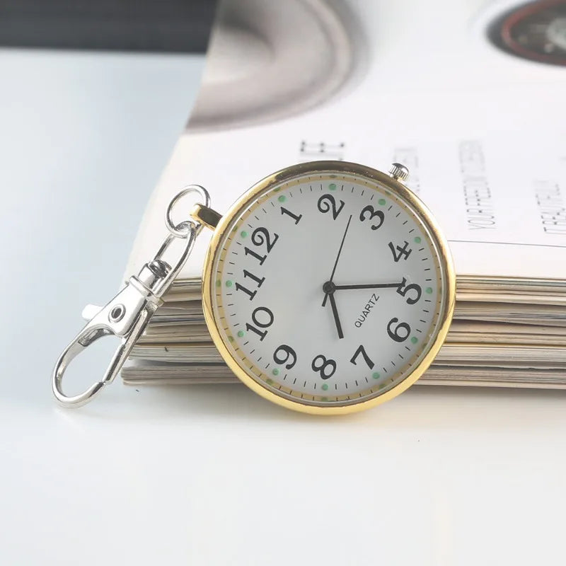 Mini Quartz Pocket Watch with Keyring – Nurse, Student, Gift Watch