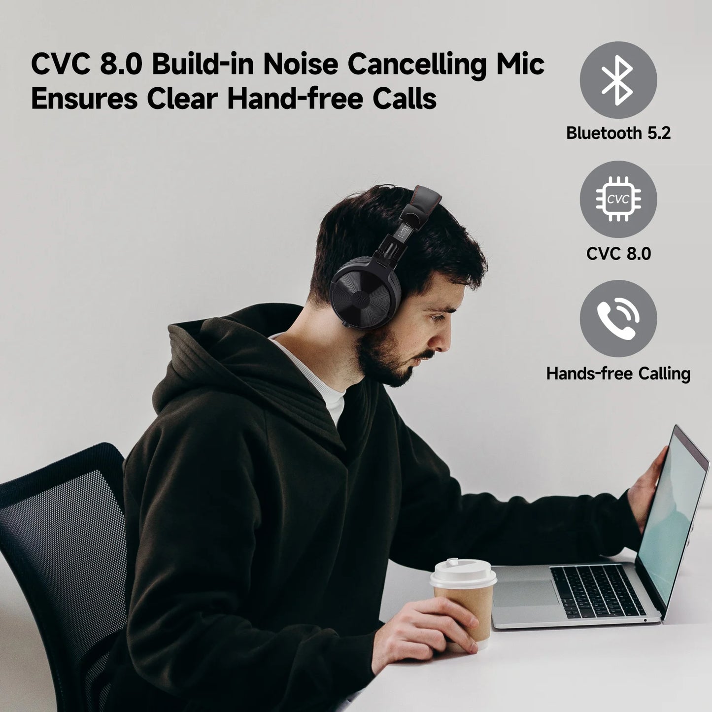 OneOdio Pro C Wireless Headphones – Hi-Res Over-Ear, 110h Playtime